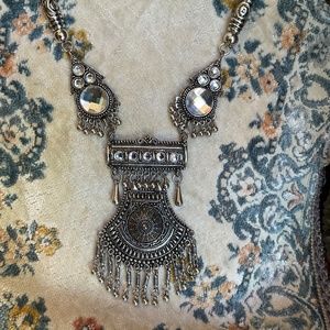 Indian Wedding, Boho Hippie, Egyptian Revival Bold Statement Vintage Necklace